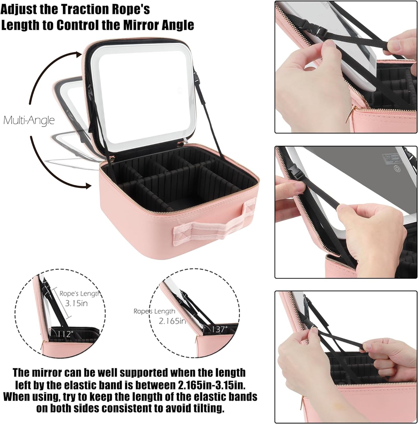 Cosmetic Travel Bag With LED Mirror