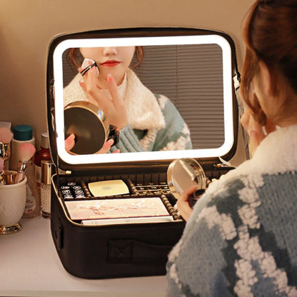 Cosmetic Travel Bag With LED Mirror